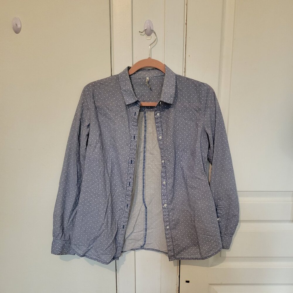 Soyaconcept Blue Dot Button-Up Shirt – Lightweight Cotton